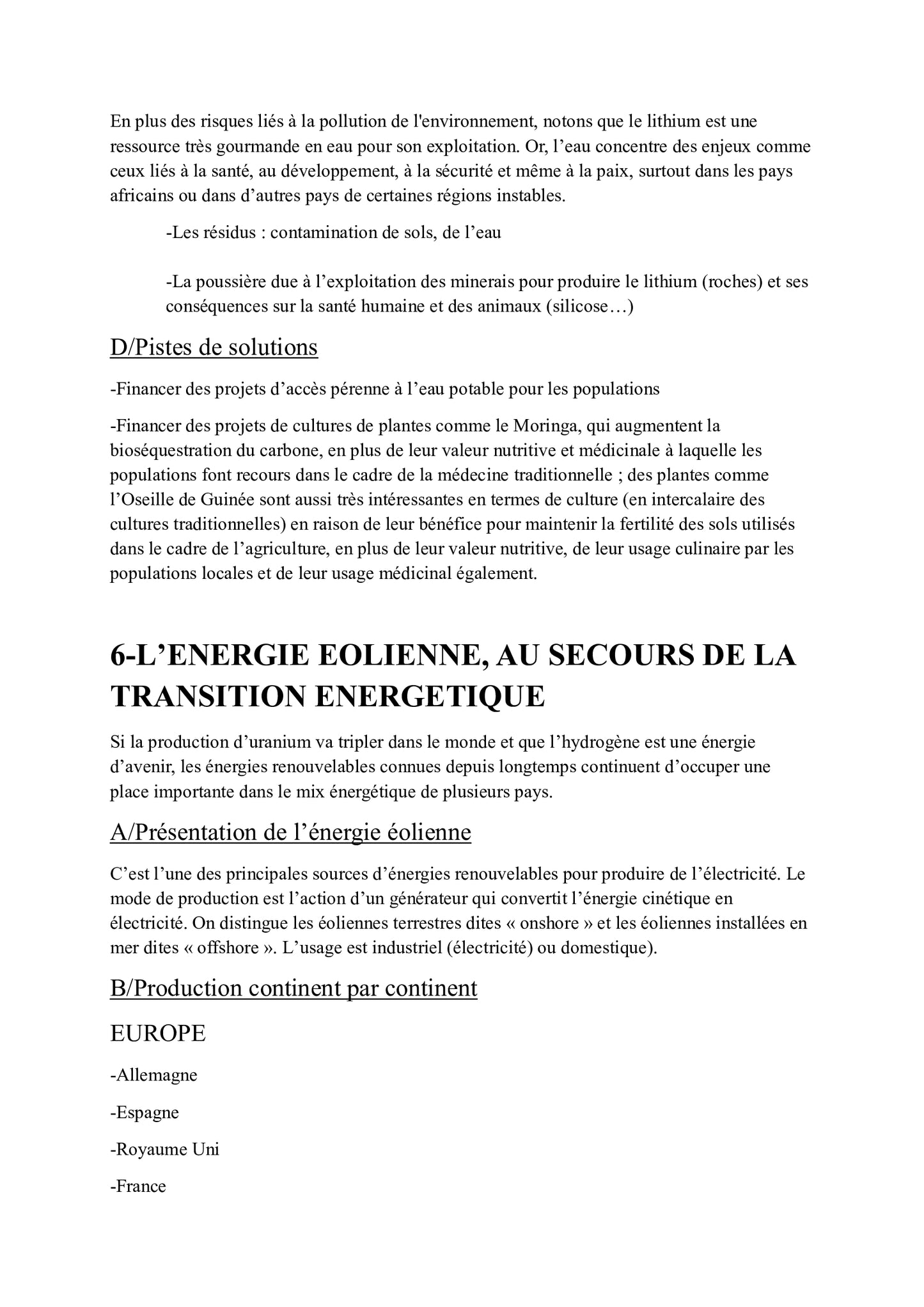 Carte du monde des ressources énergétiques et impact sur la santé environnement