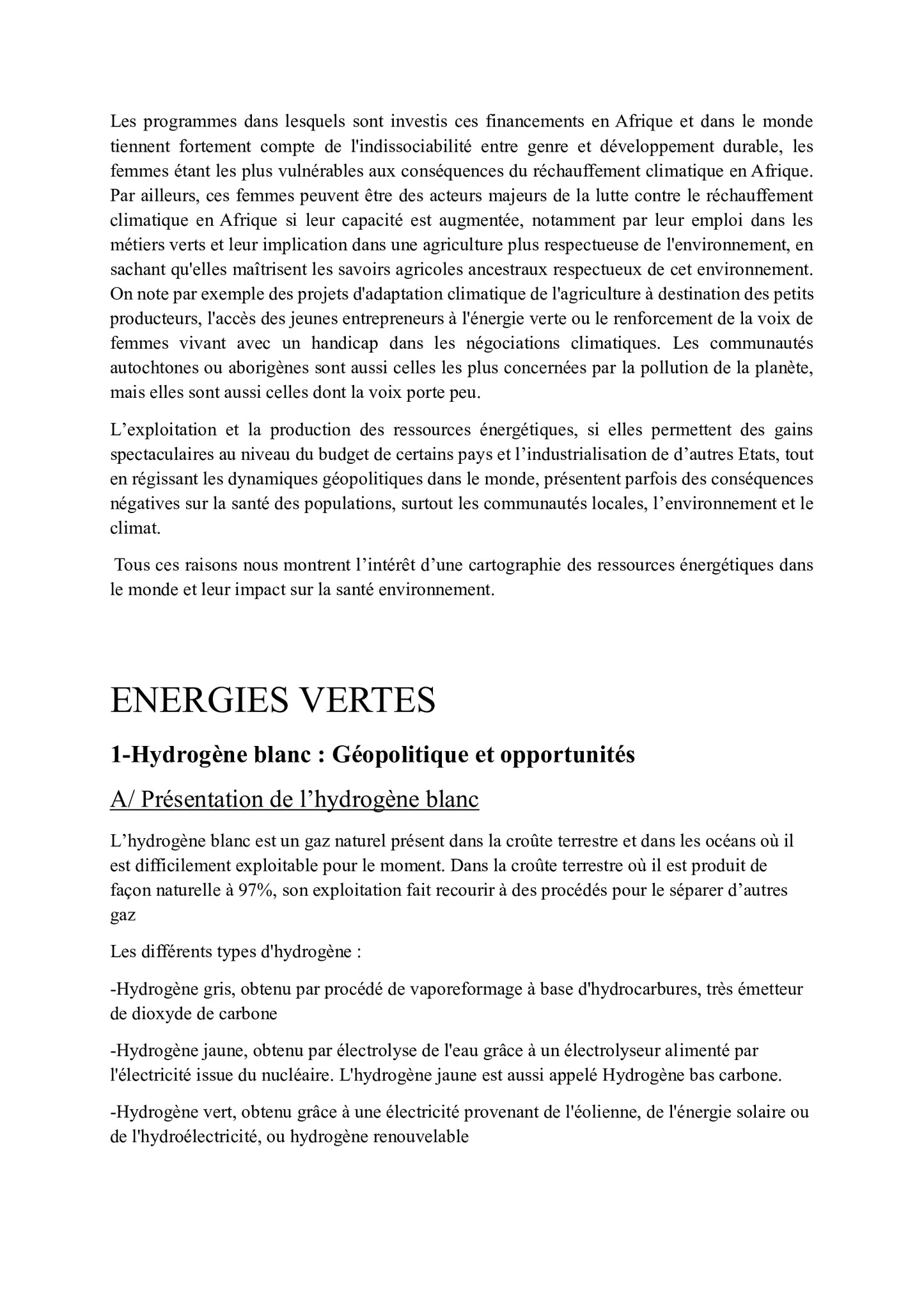 Carte du monde des ressources énergétiques et impact sur la santé environnement