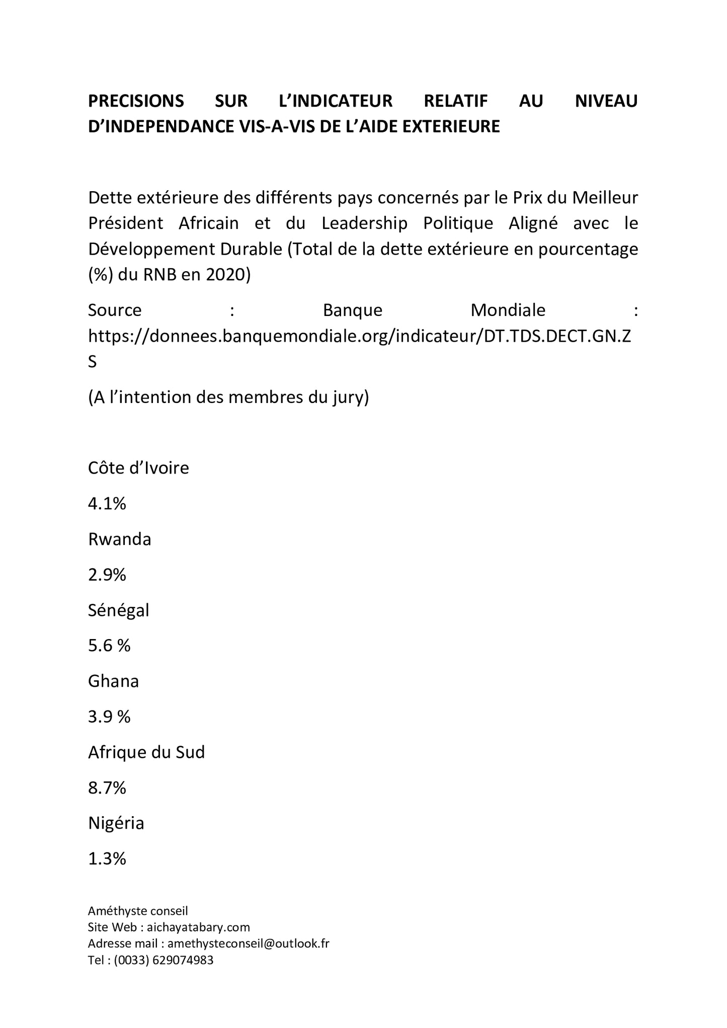 Vademecum du Prix du Meilleur Président Africain
