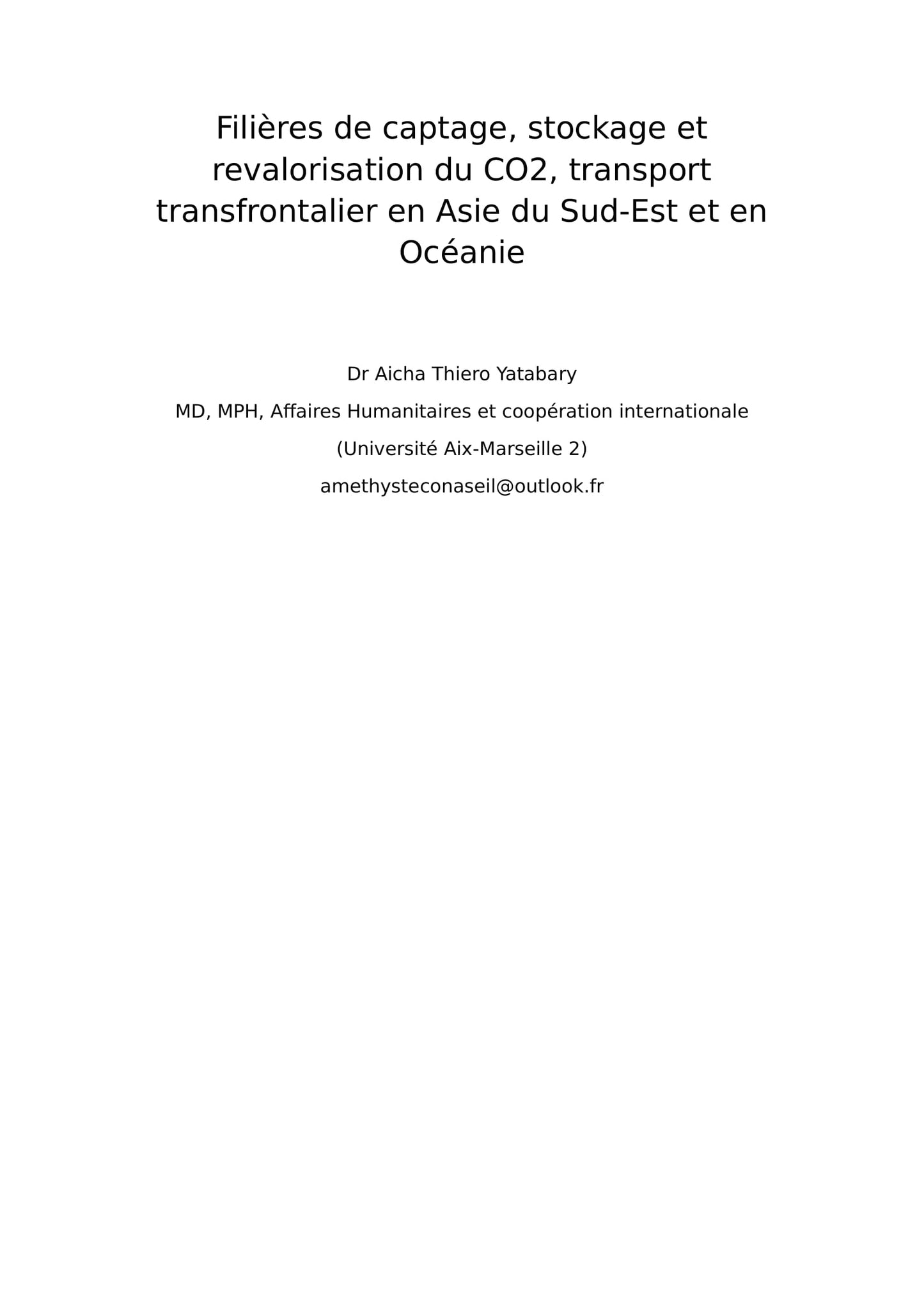 Filières de captage du CO2 en Asie du Sud-Est et Océanie
