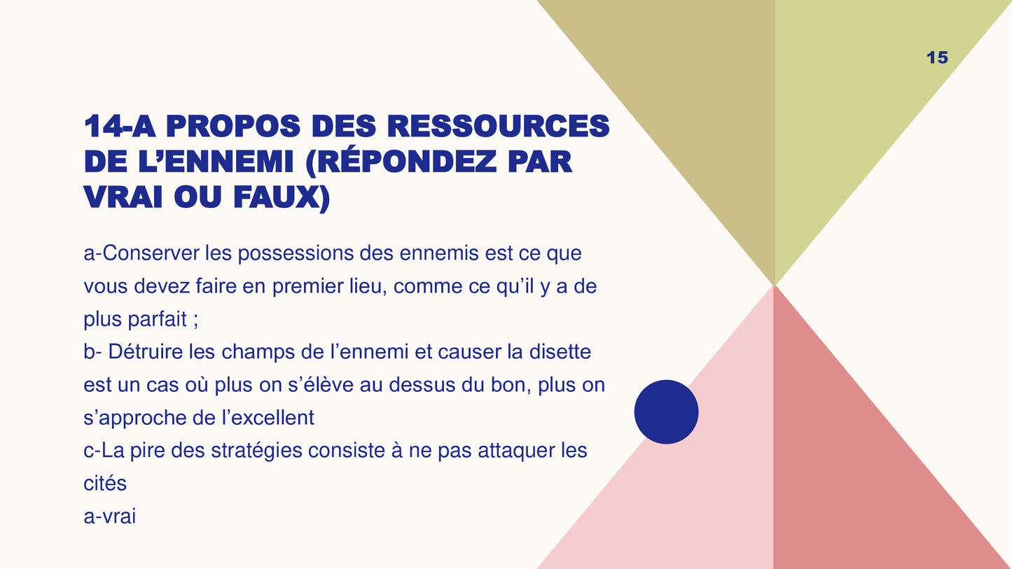 Questionnaire niveau 1: Jeu Lead'up Green