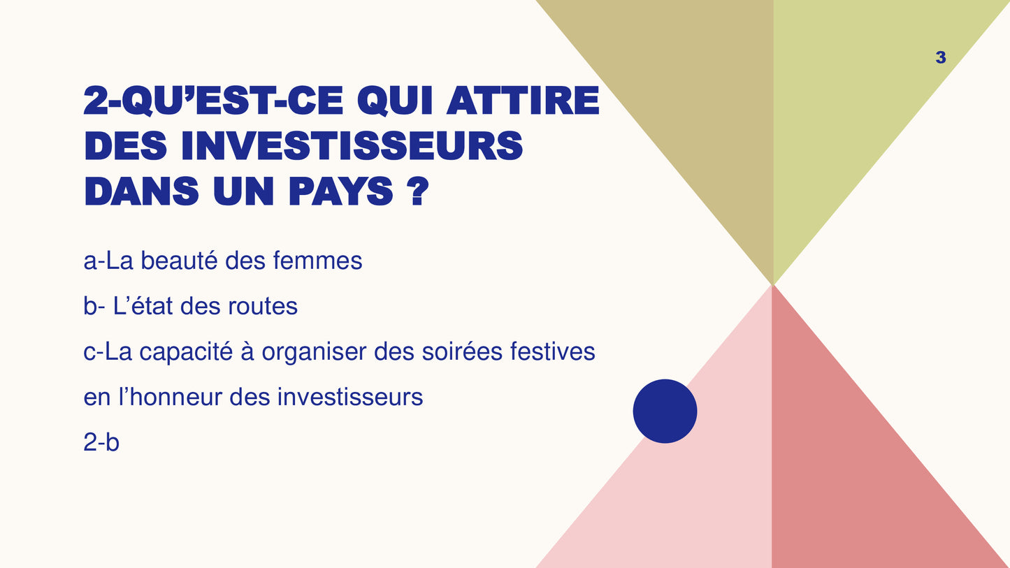 Questionnaire niveau 1: Jeu Lead'up Green