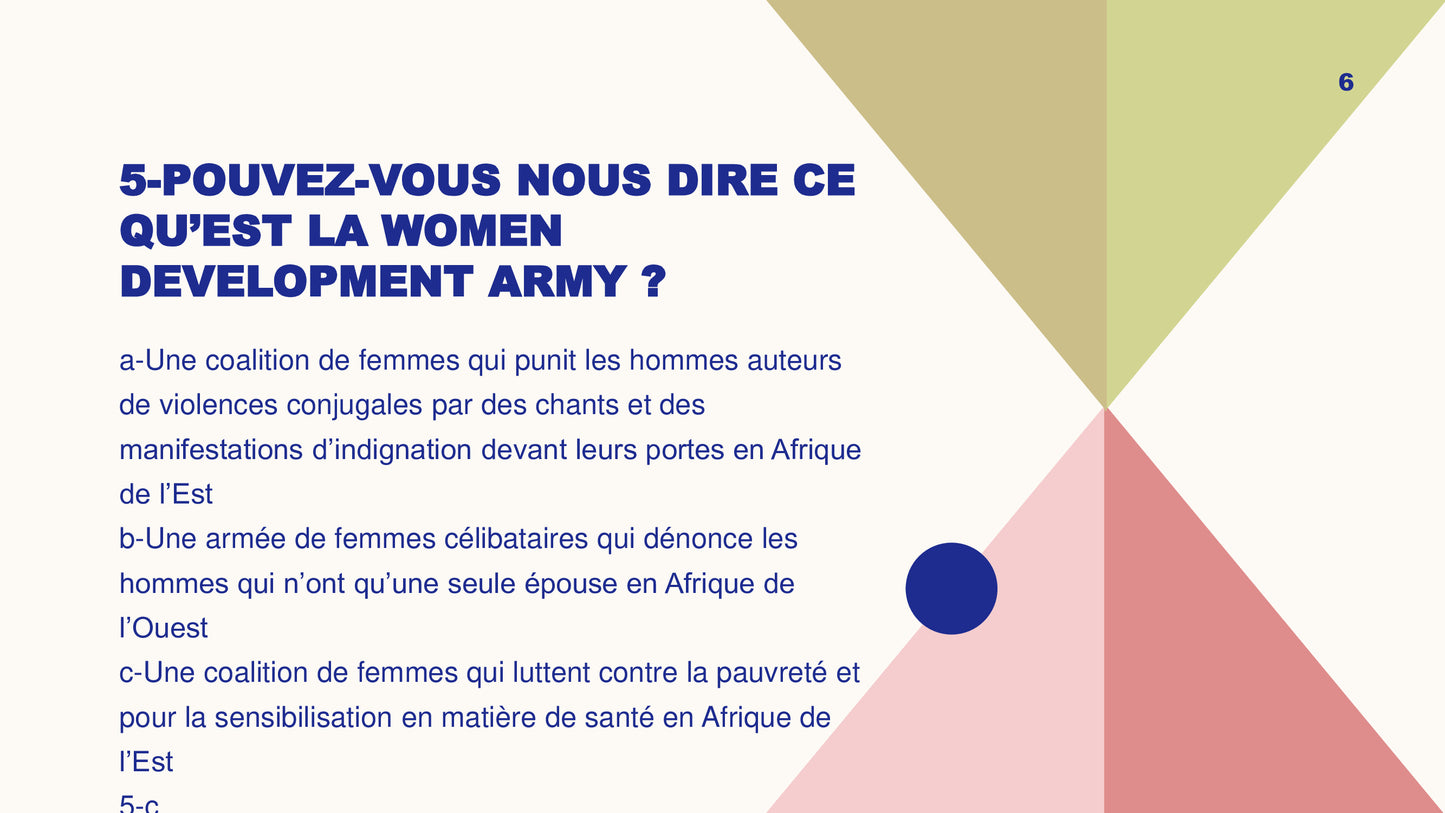 Questionnaire niveau 1: Jeu Lead'up Green